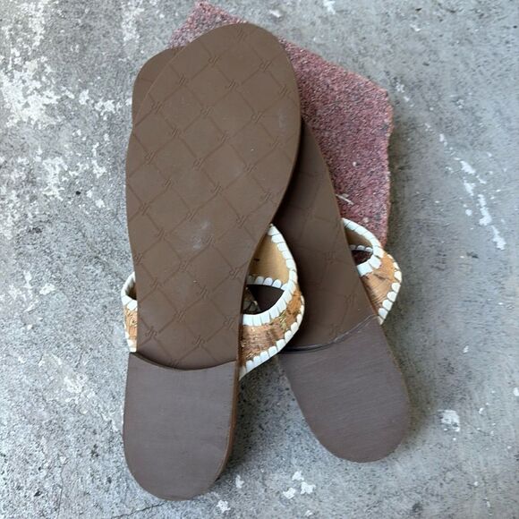 NWOT Jack Rogers photo cork with leather trim, thong flip-flops - Picture 6 of 9